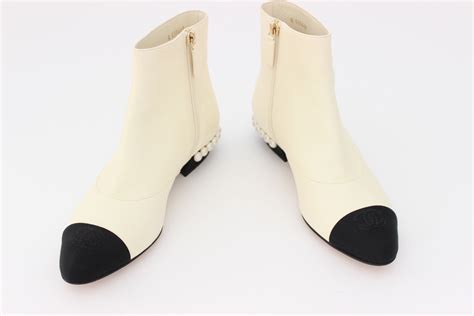 chanel boots with pearl heel